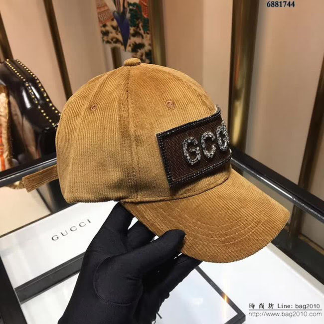 GUCCI古馳 經典款 絲絨加點鑽棒球帽 6881744 LLWJ5821